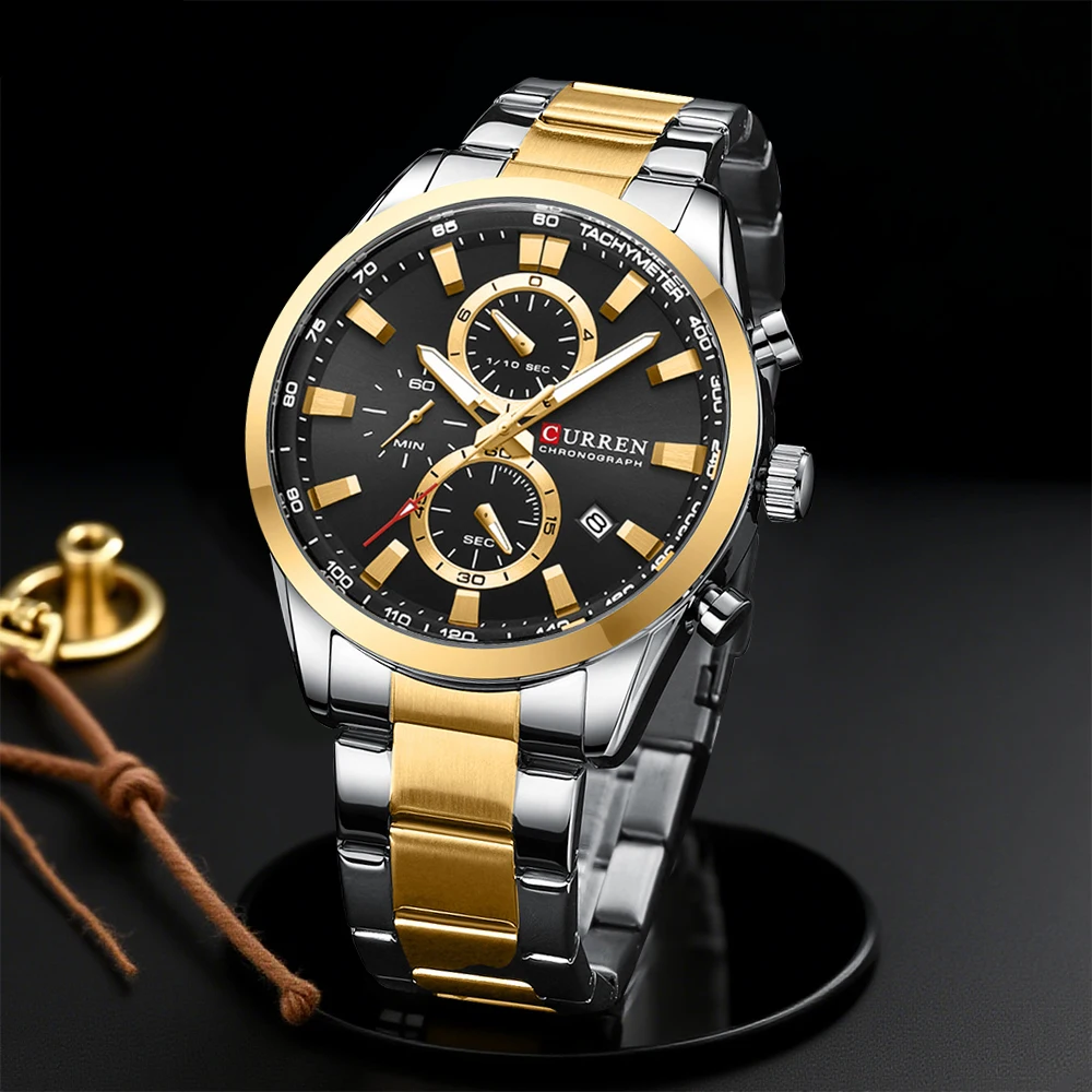 Accessories With Watch - CURREN Casual cuarzo cronógrafo relojes deportivos