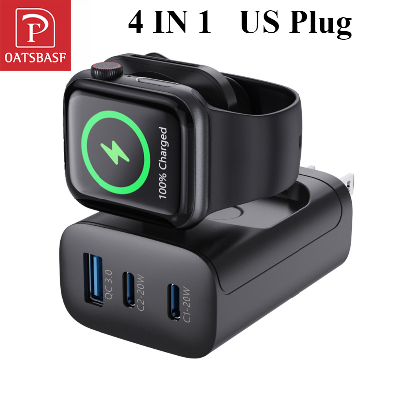 Wireless Charger Watch - Oatsbasf 4 en 1 QC3.0 adaptador