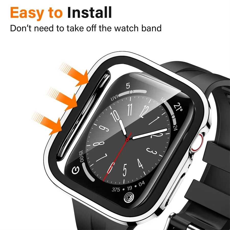 Vidrio + funda para Apple Watc - Smartwatch Watch Accessories For Women reseña y precio