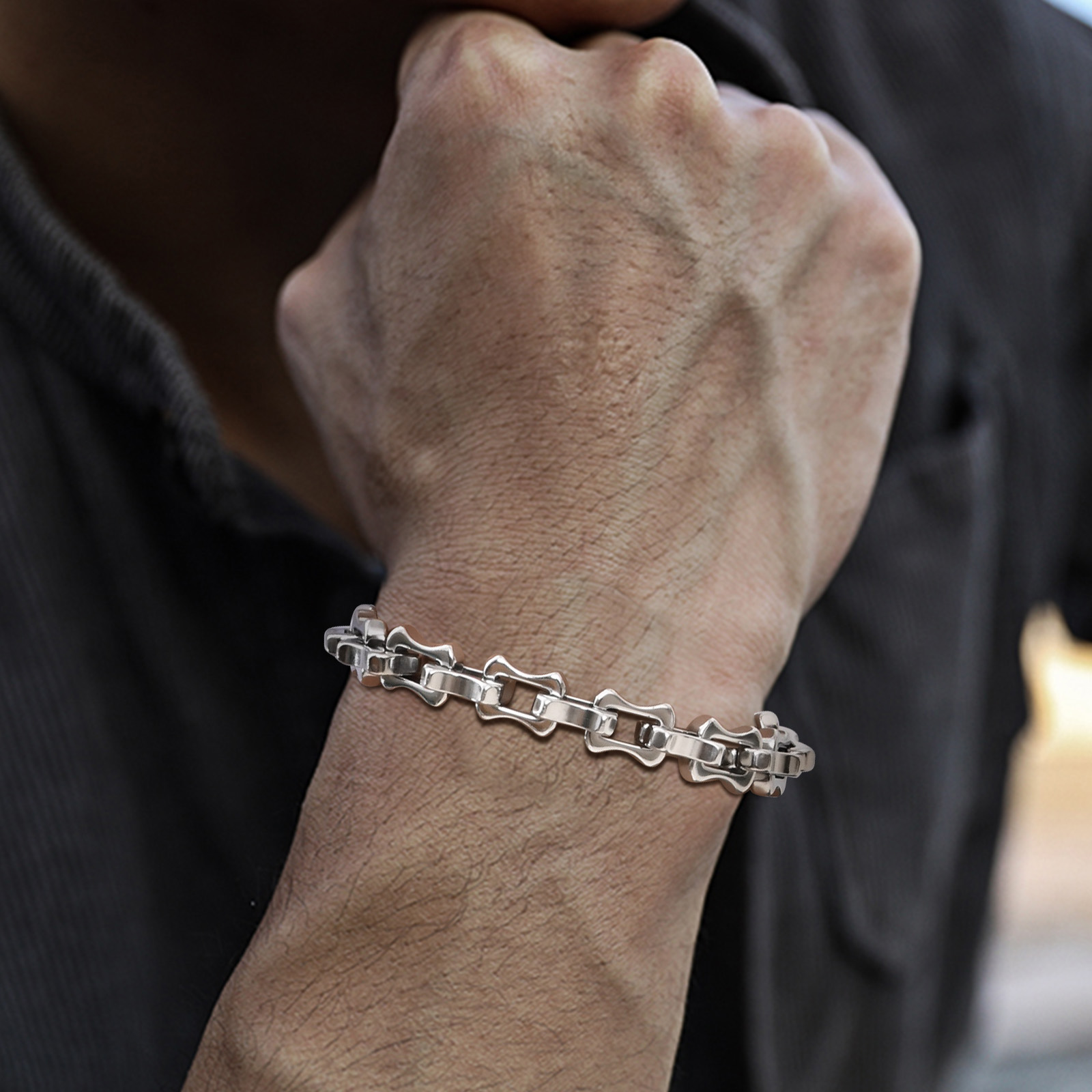 Vnox-pulsera de cadena de esla - Ceramic Link Bracelet reseña y precio